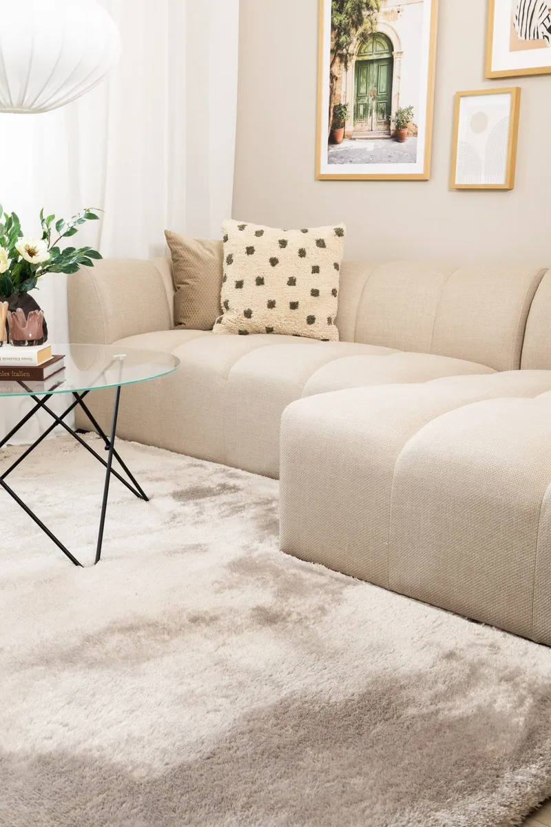 Maskinvevd teppe KM Home Novelle KVADRAT 240x240 Grå - Grå - Tekstiler & tepper - Teppe & matte - Moderne matte - Ryetepper