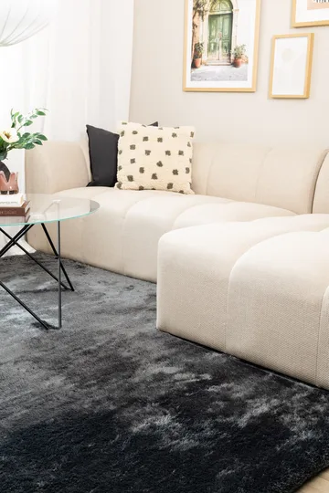 Maskinvevd teppe KM Home Novelle KVADRAT 240x240 Grafitt - Grafitt - Tekstiler & tepper - Teppe & matte - Moderne matte - Ryetepper
