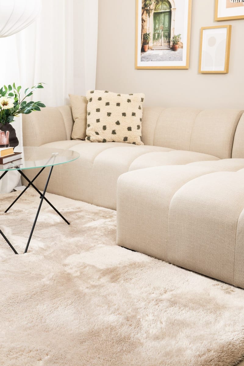 Maskinvevd teppe KM Home Novelle KVADRAT 240x240 Lin - Lin - Tekstiler & tepper - Teppe & matte - Moderne matte - Ryetepper