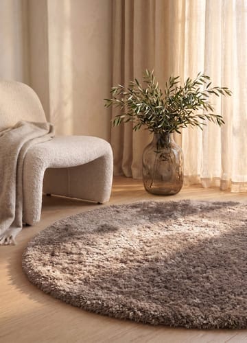 Maskinvevd teppe KM Home Novelle RUNDT 160x160 Grå - Grå - Tekstiler & tepper - Teppe & matte - Moderne matte - Ryetepper
