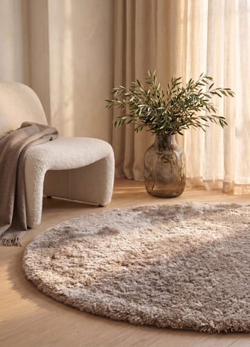 Maskinvevd teppe KM Home Novelle RUNDT 160x160 Lin - Lin - Tekstiler & tepper - Teppe & matte - Moderne matte - Ryetepper