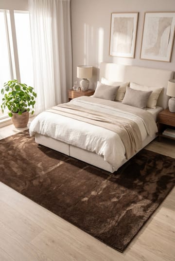 Maskinvevd teppe KM Home Tender 160x230 Sjokolade - Sjokolade - Tekstiler & tepper - Teppe & matte - Moderne matte - Friezematte