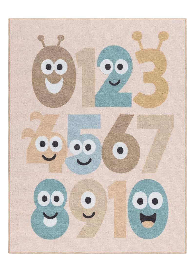 Maskinvevd teppe KM Home Play Numbers 120x160 Lin, Lin