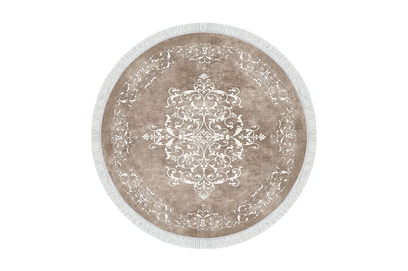 Matte Alanur Home 160x160 cm - Beige - Friezematte - Wiltontepper - Store tepper