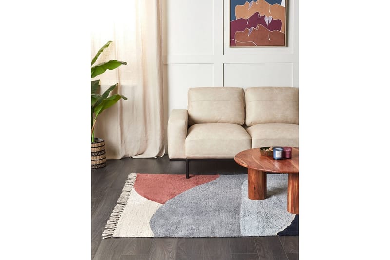 Matte Xinali - Blå, rød, beige, grå - Tekstiler & tepper - Teppe & matte - Moderne matte - Bomullsmatter
