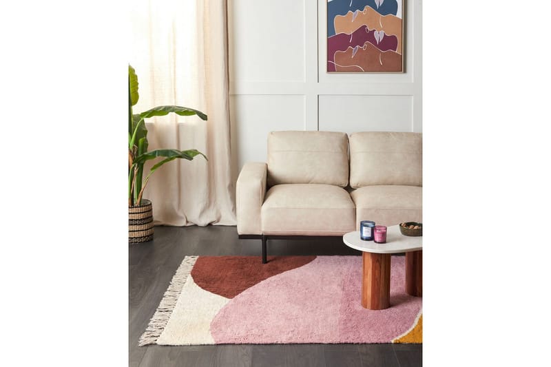 Matte Xinali - Rosa, gul, rød, beige - Tekstiler & tepper - Teppe & matte - Moderne matte - Bomullsmatter