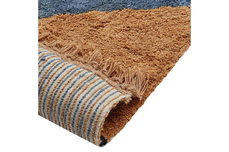 Matte Xuluf - Brun, Blå - Tekstiler & tepper - Teppe & matte - Moderne matte - Bomullsmatter