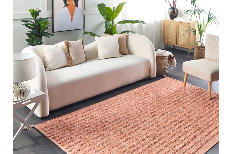 Mugla Ryeteppe 160x230 cm - Oransje - Tekstiler & tepper - Teppe & matte - Moderne matte - Bomullsmatter