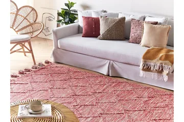 Nigde Ryeteppe 160x230 cm - Rød - Tekstiler & tepper - Teppe & matte - Moderne matte - Bomullsmatter