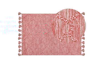Nigde Ryeteppe 160x230 cm - Rød - Tekstiler & tepper - Teppe & matte - Moderne matte - Bomullsmatter
