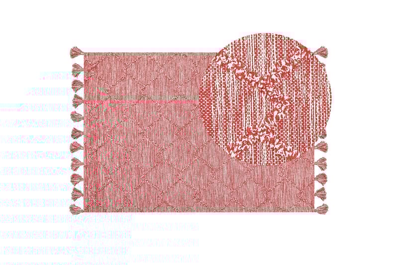 Nigde Ryeteppe 160x230 cm - Rød - Tekstiler & tepper - Teppe & matte - Moderne matte - Bomullsmatter