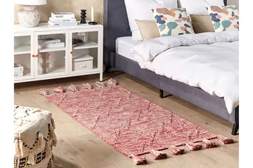 Nigde Ryeteppe 80x150 cm - Rød - Tekstiler & tepper - Teppe & matte - Moderne matte - Bomullsmatter