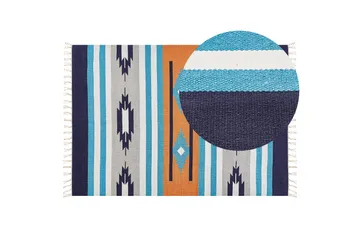 Noratus Bomullsteppe 200x300 cm - Blå - Tekstiler & tepper - Teppe & matte - Moderne matte - Bomullsmatter