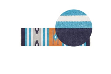 Noratus Bomullsteppe 80x300 cm - Blå - Tekstiler & tepper - Teppe & matte - Moderne matte - Bomullsmatter