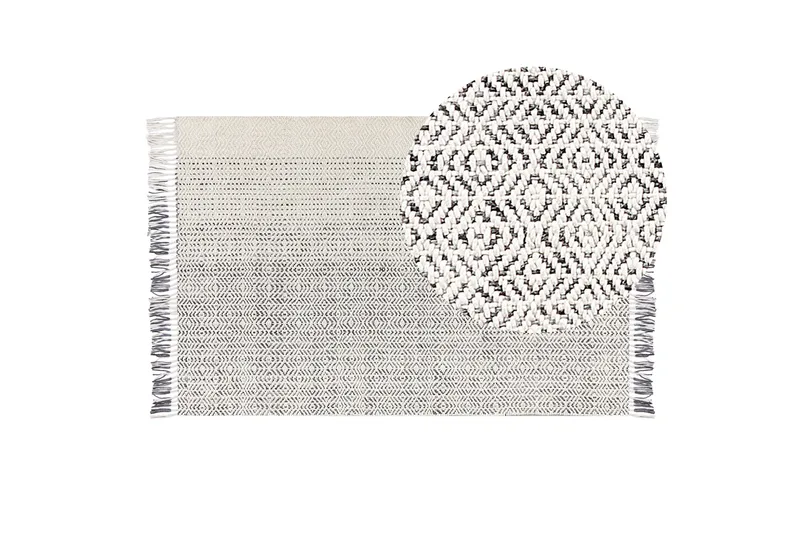 Omerli Ullteppe 140x200 cm - Svart/hvit - Tekstiler & tepper - Teppe & matte - Moderne matte - Ullteppe