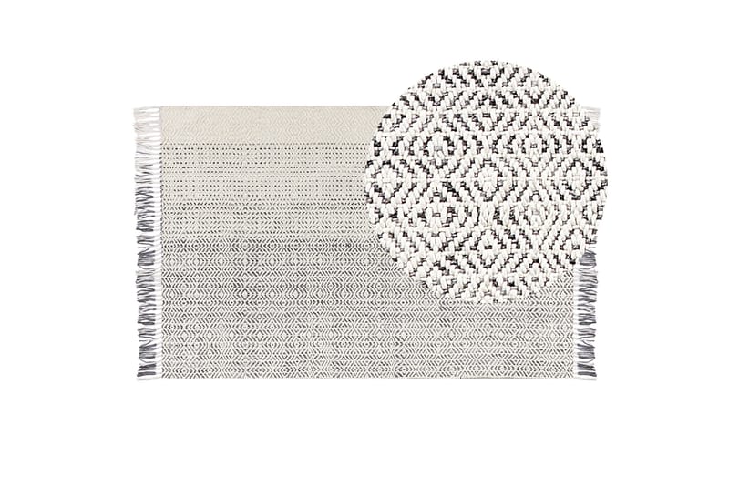 Omerli Ullteppe 140x200 cm - Svart/hvit - Tekstiler & tepper - Teppe & matte - Moderne matte - Ullteppe