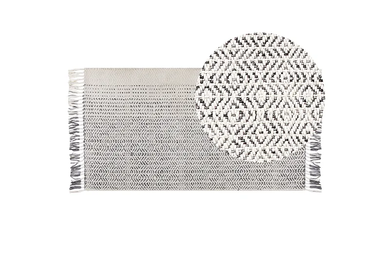 Omerli Ullteppe 80x150 cm - Svart/hvit - Tekstiler & tepper - Teppe & matte - Moderne matte - Ullteppe