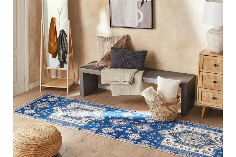 Parvakaldi Ryeteppe 80x300 cm - Blå - Tekstiler & tepper - Teppe & matte - Moderne matte - Gangmatter