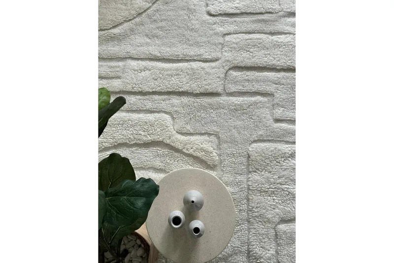 Pure Ullteppe 200x300 cm Rektangulær - Creme - Tekstiler & tepper - Teppe & matte - Moderne matte - Ullteppe