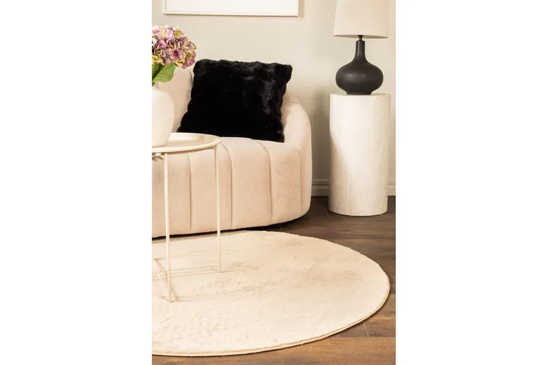 Relax Ryeteppe Rund 120 cm - Beige - Tekstiler & tepper - Teppe & matte - Moderne matte - Ryetepper