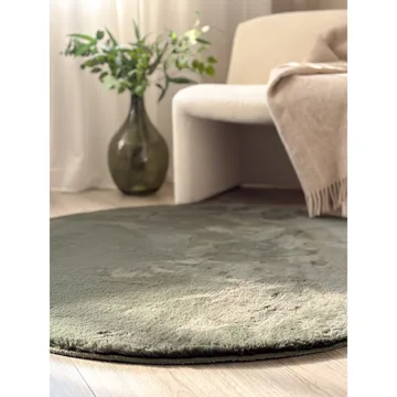 Ryematte Heaven Rund - 120x120 cm, Grønn - Tekstiler & tepper - Teppe & matte - Moderne matte - Ryetepper