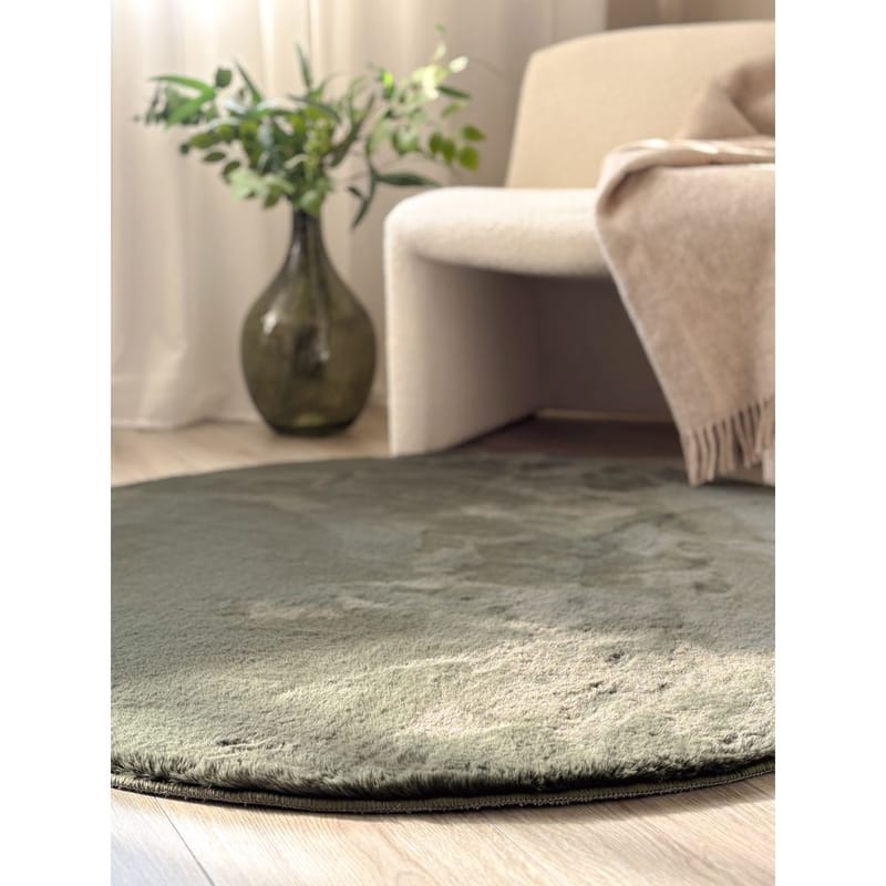 Ryematte Heaven Rund - 120x120 cm, Grønn - Tekstiler & tepper - Teppe & matte - Moderne matte - Ryetepper
