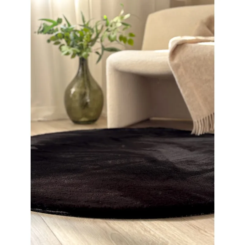 Ryematte Heaven Rund - 200x200 cm, Svart - Tekstiler & tepper - Teppe & matte - Moderne matte - Ryetepper