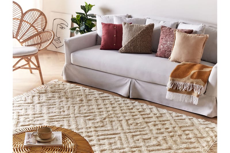 Ryeteppe Ardahan 160x230 cm - Beige - Tekstiler & tepper - Teppe & matte - Moderne matte - Bomullsmatter
