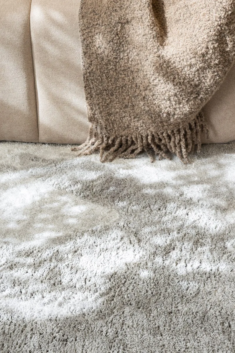 Cozy Ryeteppe 160 cm Rund - Sølv - Tekstiler & tepper - Teppe & matte - Moderne matte - Ryetepper