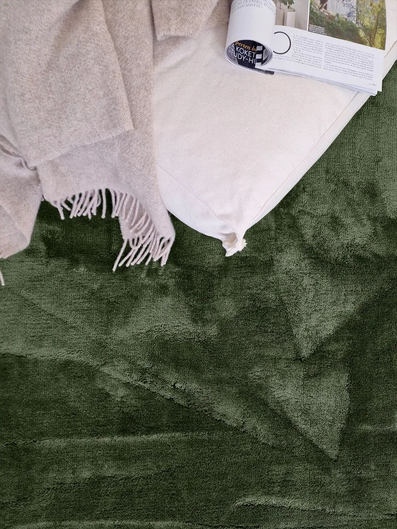 Cozy Ryeteppe 160x230 cm Rektangulær - Grønn - Tekstiler & tepper - Teppe & matte - Moderne matte - Ryetepper