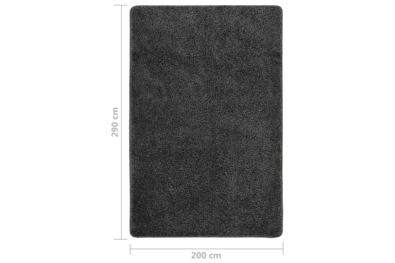 Flossteppe mørkegrå 200x290 cm sklisikkert - Grå - Ryetepper