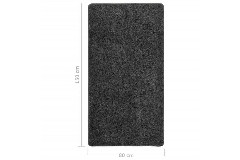 Flossteppe mørkegrå 80x150 cm sklisikkert - Grå - Ryetepper