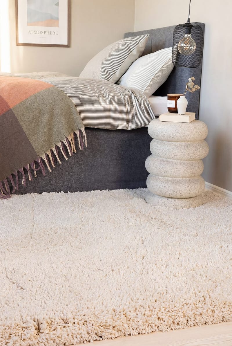 Håndvevd teppe KM Home Sorrento 160x230 Creme - Creme - Tekstiler & tepper - Teppe & matte - Moderne matte - Ryetepper