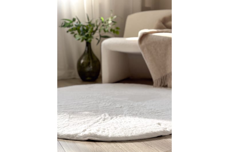Heaven Ryematte 200 cm Rund Hvit - Tekstiler & tepper - Teppe & matte - Moderne matte - Ryetepper