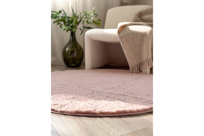 Heaven Ryematte Rosa rund 80 - Rosa - Tekstiler & tepper - Teppe & matte - Moderne matte - Ryetepper