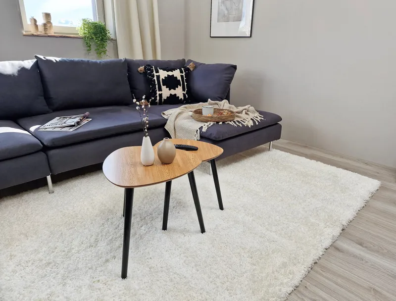 Lounge Ryeteppe 160x230 cm Rektangulær - Hvit - Tekstiler & tepper - Teppe & matte - Moderne matte - Ryetepper