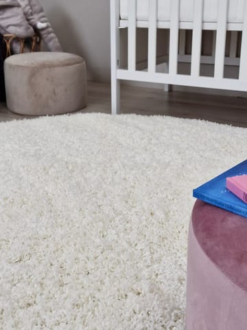 Lounge Ryeteppe 240 cm Rund - Hvit - Tekstiler & tepper - Teppe & matte - Moderne matte - Ryetepper