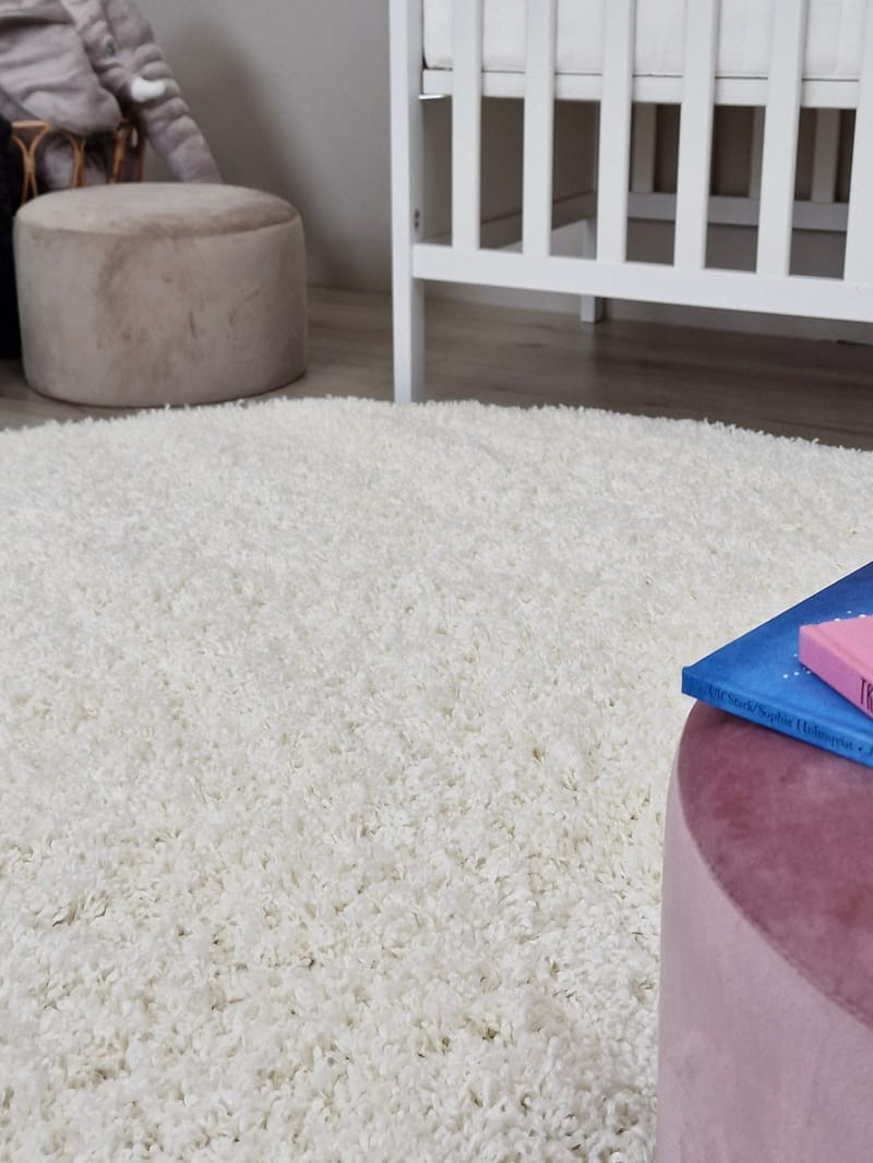 Lounge Ryeteppe 240 cm Rund - Hvit - Tekstiler & tepper - Teppe & matte - Moderne matte - Ryetepper