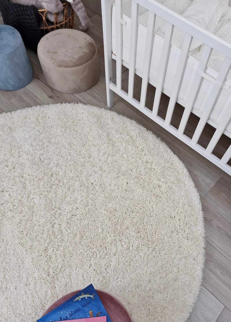 Lounge Ryeteppe Rund 200 cm - Hvit - Tekstiler & tepper - Teppe & matte - Moderne matte - Ryetepper