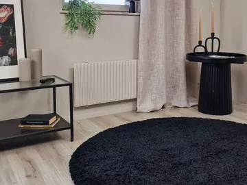 Lounge Ryeteppe Rund 200 cm - Svart - Tekstiler & tepper - Teppe & matte - Moderne matte - Ryetepper