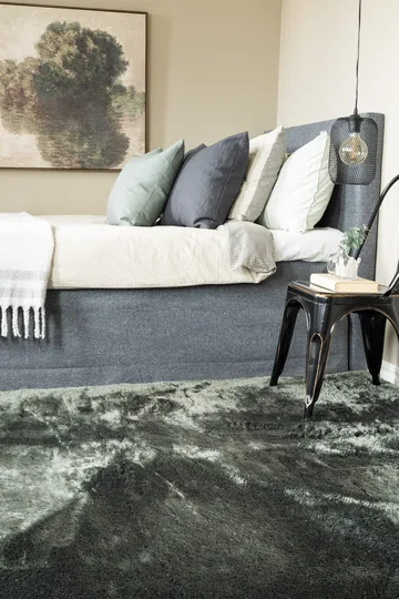 Maskinvevd teppe KM Home Novelle 160x230 Fløyelsgrønn - Fløyelsgrønn - Tekstiler & tepper - Teppe & matte - Moderne matte - Ryetepper