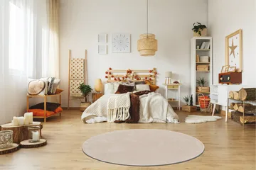 Sheraton Ryematte Rund 120 cm - Creme - Tekstiler & tepper - Teppe & matte - Moderne matte - Ryetepper