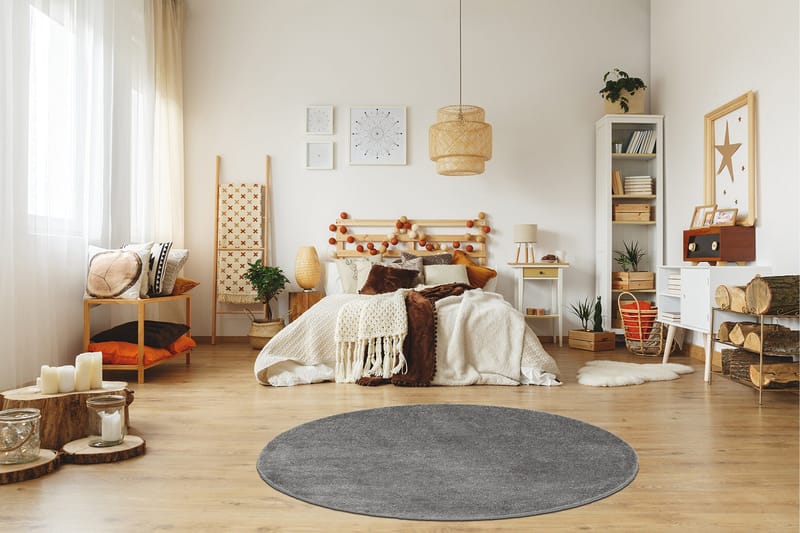 Sheraton Ryematte Rund 120 cm - Grå - Tekstiler & tepper - Teppe & matte - Moderne matte - Ryetepper
