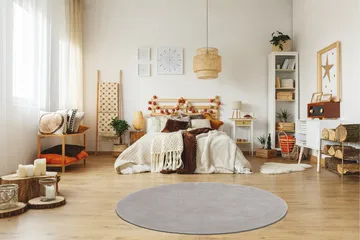 Sheraton Ryematte Rund 120 cm - Sølv - Tekstiler & tepper - Teppe & matte - Moderne matte - Ryetepper