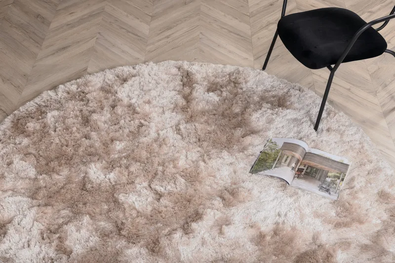 Shiva Ryematte Rund 200 cm - Champagne - Tekstiler & tepper - Teppe & matte - Moderne matte - Ryetepper
