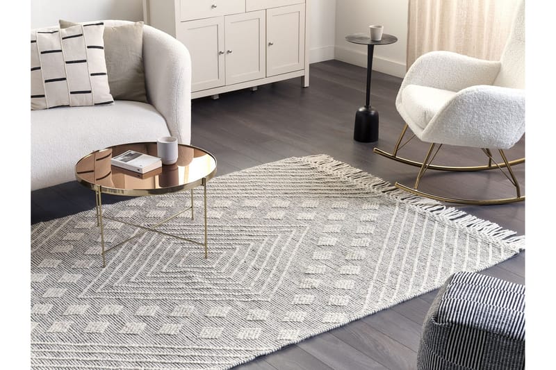 Savur Ullteppe 160x230 cm - Svart/hvit - Tekstiler & tepper - Teppe & matte - Moderne matte - Ullteppe