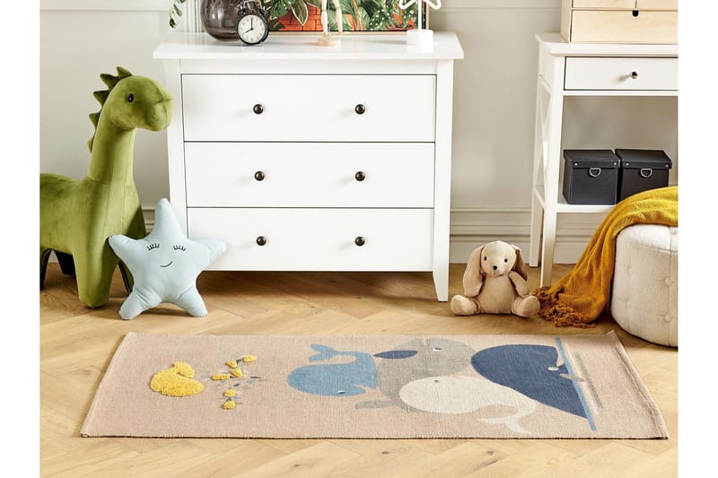 Seai Bomullsteppe 80x150 cm - Beige - Tekstiler & tepper - Teppe & matte - Moderne matte - Bomullsmatter