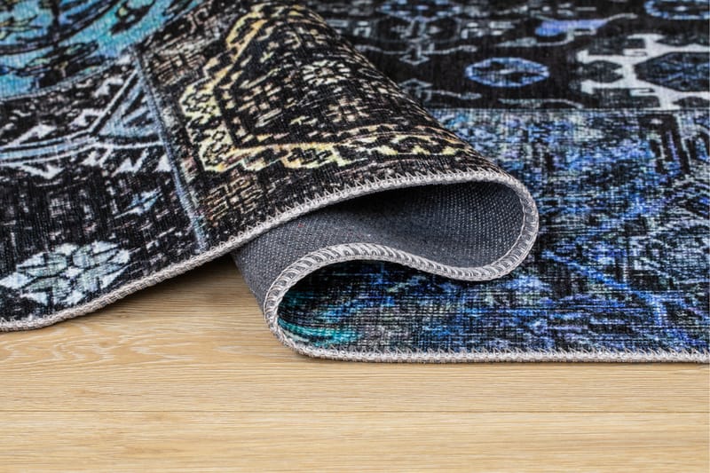 Shiraz Wiltonteppe 80x200 cm Oval - Blå - Tekstiler & tepper - Teppe & matte - Moderne matte - Friezematte