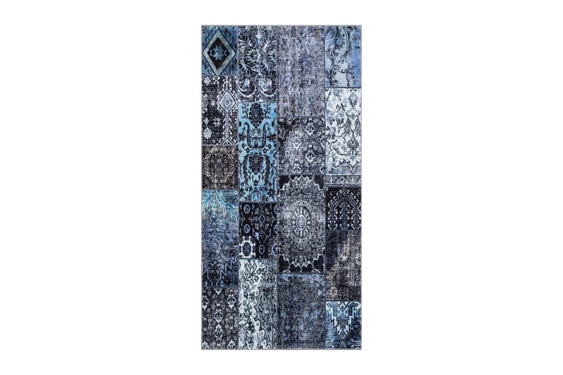 Shiraz Wiltonteppe 80x200 cm Oval - Blå - Tekstiler & tepper - Teppe & matte - Moderne matte - Friezematte