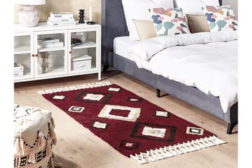 Siirt Bomullsteppe 80x150 cm - Rød - Tekstiler & tepper - Teppe & matte - Moderne matte - Bomullsmatter